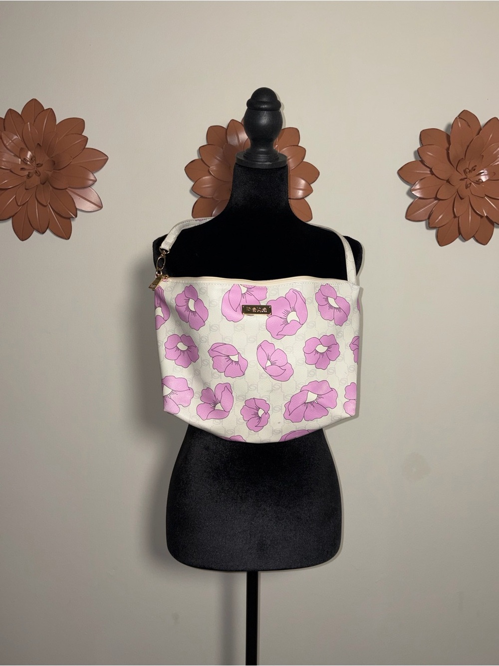 Vintage Bebe Pink Floral Shoulder Bag